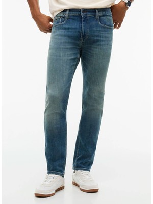 Tommy Jeans Lacivert Erkek Slim Fit Denim Pantolon DM0DM234621BK Scanton Slım DJ1237