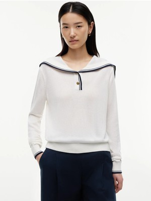 Tommy Hilfiger Beyaz Kadın Kazak WW0WW50092Z00