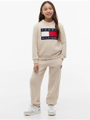 Tommy Hilfiger Pembe Kız Çocuk Regular Fit Sweatpant KS0KS00715-HERITAGE Flag Sweatpants