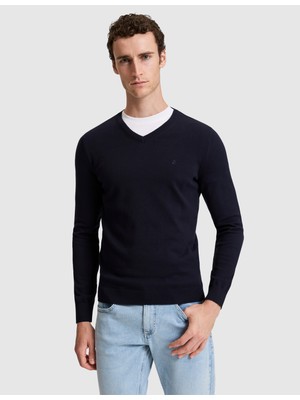 Pierre Cardin Lacivert Slim Fit Basic Kazak 50315510 VR033