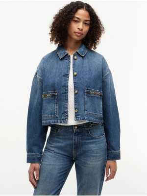 Tommy Hilfiger Mavi Kadın Denim Ceket WW0WW509621A9