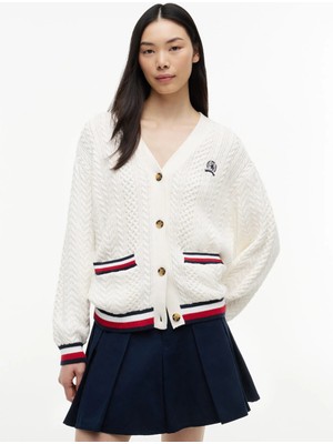 Tommy Jeans Beyaz Kadın Triko Hırka DW0DW22934YBH
