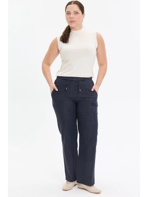 Kado Online Kot Bel Lastik Detaylı Kadın Pantolon