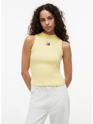 Tommy Jeans Sarı Kadın Nakışlı T-Shirt DW0DW23478ZF0