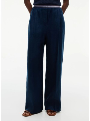 Tommy Hilfiger Lacivert Kadın Pantolon WW0WW50123C1G
