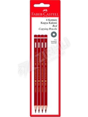 3 Adet Faber Castell Blister 4'lü Kırmızı Kopya Kalemi
