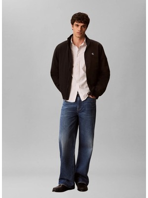Calvin Klein Jeans Siyah Erkek Dik Yaka Classic Fit Logo Baskılı Mont LV04RG500GUB1 Ls Padded Nylon Harr