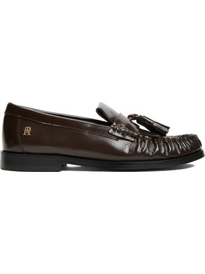 Tommy Hilfiger Kahverengi Kadın Loafer Th Loafer Tassel Abrasıvato