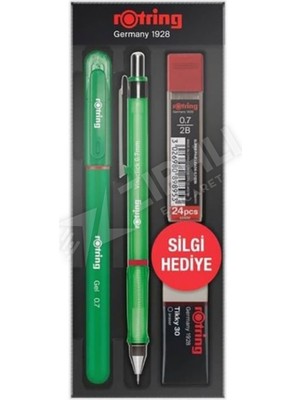 4 Adet Rotring Visuclick Min Silgi Okul Seti 07 mm Yeşil
