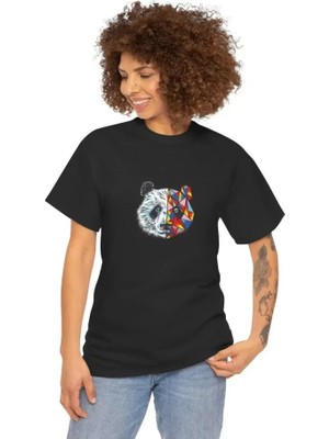 Veraura Lifestyle Unisex Bisiklet Yaka Baskılı T-Shirt - Siyah
