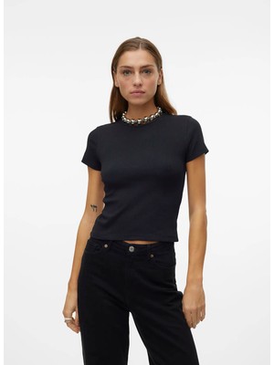 Vero Moda Siyah Kadın Dar T-Shirt 10306894-CN10
