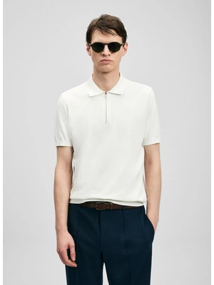 Lufian Lufıan Kırık Beyaz Erkek Slim Fit Polo T-Shirt North