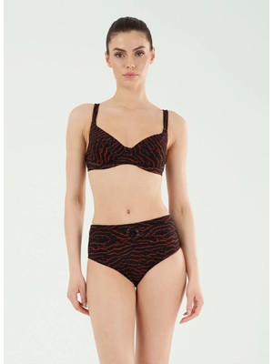 Louren Siyah Kadın Desenli Bikini Takım B21071