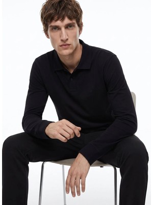 Dockers Siyah Erkek Regular Fit Uzun Kollu Polo T-Shirt D2620091001_UZUN Kollu T-Shirt Polo