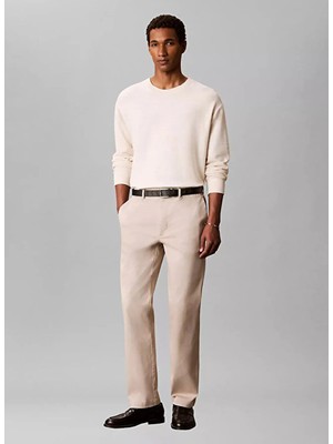 Calvin Klein Bej Erkek Straight Pantolon LV04LF600GNSU_STRT Rfnd Strtch Hlf