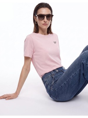 Reebok Lc 7455 Id Verk Tee Pembe Bisiklet Yaka Düz Kadın T-Shirt