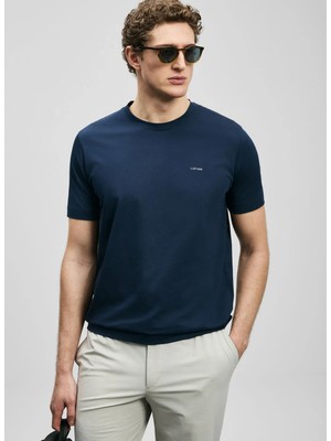 Lufian Lufıan Lacivert Erkek Slim Fit T-Shirt Bran