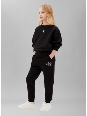Calvin Klein Siyah Erkek Çocuk Baskılı Sweatpant LV1CKTJC08BEH-MONOLOGO Sweatpants
