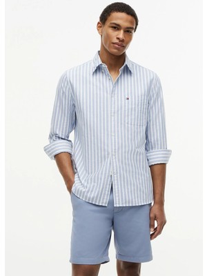 Tommy Hilfiger Mavi Erkek Çizgili Gömlek MW0MW433080A4_HERITAGE Oxford Seas