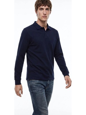 Dockers Lacivert Erkek Regular Fit Polo T-Shirt D2620091410_UZUN Kollu T-Shirt Polo