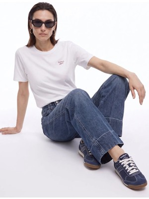 Reebok Lc 7454 Id Verk Tee Ekru Bisiklet Yaka Düz Kadın T-Shirt