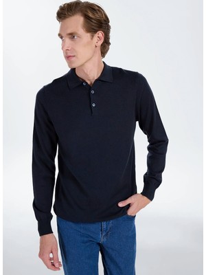 Altınyıldız Classics Lacivert Erkek Polo Standart Kazak ACE043271002