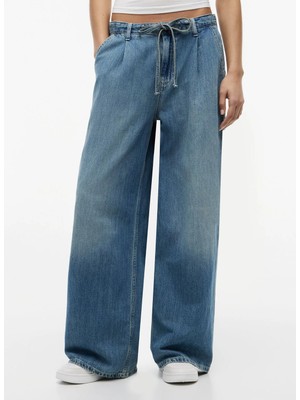 Tommy Jeans Mavi Kadın Bol Denim Pantolon DW0DW230431A5