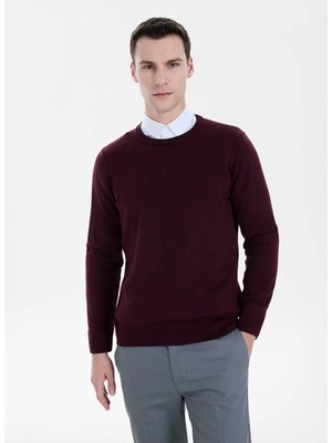 Altınyıldız Classics Bordo Erkek Bisiklet Yaka Triko Kazak ACE043271001