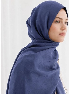 Mizalle Lacivert Kadın Logo Baskılı Şal M2MZ4030300013
