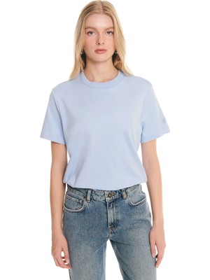 Ted Baker Mavi Kadın Yuvarlak Yaka T-Shirt TBWRTS1084-7