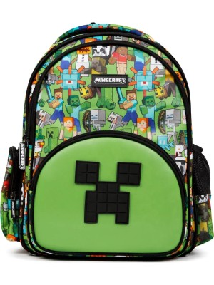 Minecraft Yeşil Erkek Çocuk Sırt Çantası 26600-MINECRAFT Okul Çantası