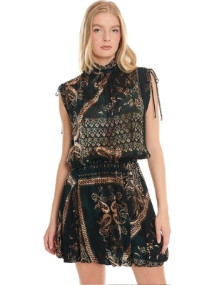 Ted Baker Çok Renkli Kadın Dik Yaka Elbise TBWRDR3006