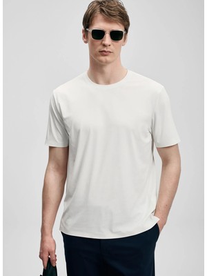 Lufian Lufıan Beyaz Erkek Slim Fit T-Shirt Nuvor