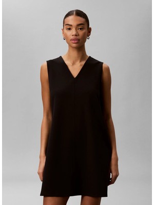 Calvin Klein Siyah Kadın V Yaka Elbise LV044G205GUB1