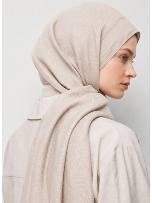 Mizalle Bej Kadın Geometrik Desen Şal M2MZ4030300014