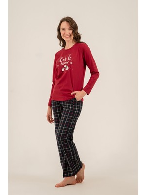 Arnetta %100 Pamuk Uzun Kol Kadın Pijama Takım 3730