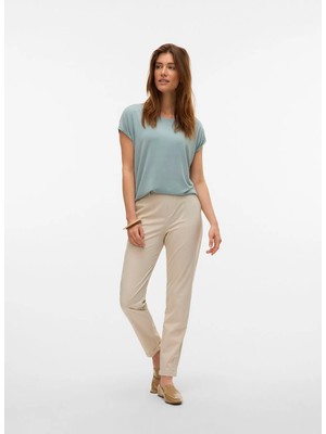 Vero Moda Mavi Kadın Bisiklet Yaka T-Shirt 10284468-154706 Tcx