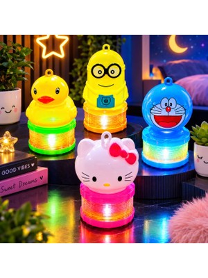 Kuzey Oyuncak Yüksek Kalite 12 Adet Karakterli Renkli LED Işıklı Stres Yayı Minyonlar Helloo Kıtty Ördek Doraemon