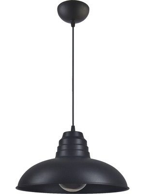 Fer Avize  Sidney Büyük (32 cm Çap) Retro Rustik Model Modern Metal Tekli Sarkıt Avize Cafe
