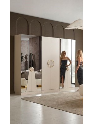 Aydınev Potenza Mdf( 2+2+2 ) 6 Kapılı Dolap