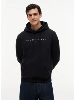 Tommy Jeans Siyah Erkek Sweatshirt DM0DM20746BDS Tjm Lınear Logo Siyah