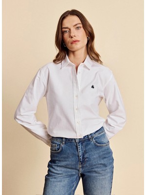 Brooks Brothers Beyaz Kadın Gömlek BBSS26FSH025