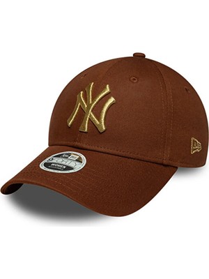 New Era 60915780 Wmns Metallıc Logo 9forty Kahverengi Logo Baskılı Kadın Şapka