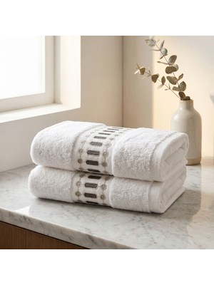 Dantela Ruma 2'li Nakışlı El Havlusu Seti 50X90 cm