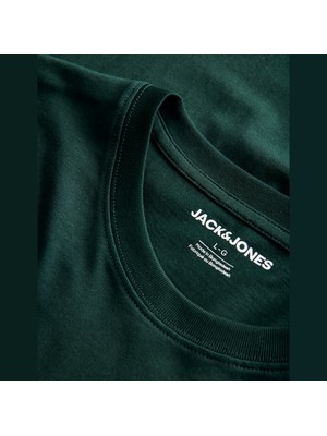 Jack & Jones Erkek Gögüs Baskili Relaxed Fit Bisiklet Yaka Tisört - Abbo