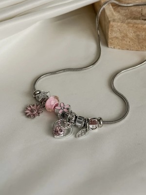 Dore Collection Pembe Charmlı Kolye