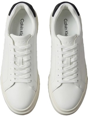Calvin Klein Erkek Beyaz Calvin Klein Chunky Cupsole Laceu, 01W Erkek Beyaz Günlük Spor Ayakkabı