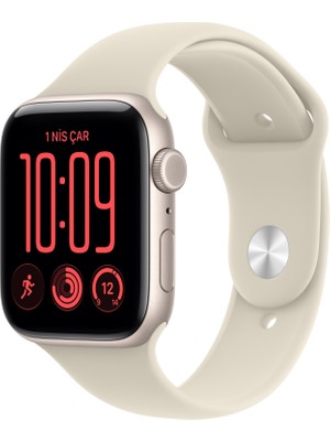Apple Watch Se 3 Gps + Cellular, 44 mm Yıldız Işığı Alüminyum Kasa ve Kum Beji Spor Kordon - M/l