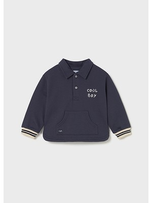Mayoral Lacivert  Erkek Bebek Işlemeli Sweatshirt 2415