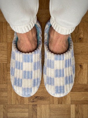 Shoemio Çift Renkli Fitilli Kumaş Rahat Erkek Ev Terliği
